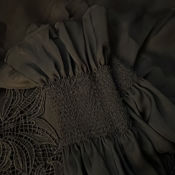 Anthropologie Vettora Off Shoulder Blouse by Eri + Ali Black/Crochet XS - Picture 5 of 5